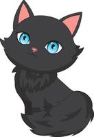 Black Persian Cat Furry Kitten vector