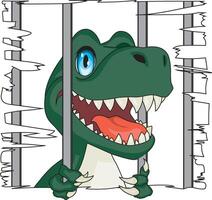 Prisoner Dinosaur T-Rex In Prison vector