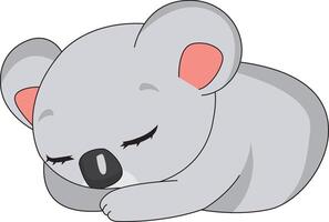 Cute Innocent Koala Sleeping In Peace vector