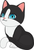 Elegant Black Cat Pose For Camera vector
