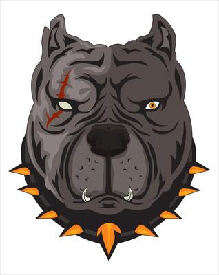 Bad Pit Bull Dog Dog Angry Face Logo Mascot