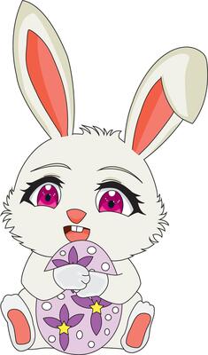 Cute Rabbit Hug Easter Egg