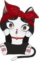 Cat Expression Oh My God Chibi Cat Character vector