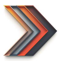 A vibrant geometric composition featuring layered arrows in warm and cool tones. photo