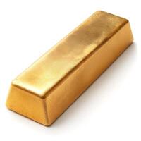 A shiny gold bar reflecting light, symbolizing wealth and prosperity. photo