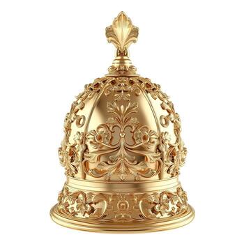 florido dorado campana con intrincado floral diseños, Perfecto para agregando elegancia a ninguna ajuste. foto