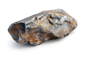 A textured, multi-colored mineral rock showcasing deep blues and rustic golds. photo