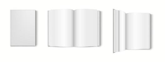 Angled 3D mockup of a blank book with a minimalist design, perfect for showcasing book covers. vector