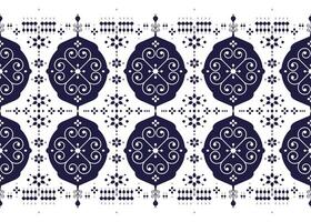 blue and white style of ethnic fabric seamless pattern, design for cloth, carpet, batik, wallpaper, wrapping etc. vector