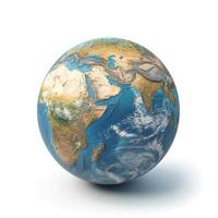 A detailed view of the Earth showcasing continents and oceans in vivid colors. photo