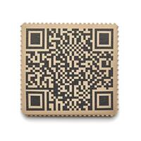 A wooden QR code design, showcasing intricate patterns and vintage aesthetics. photo