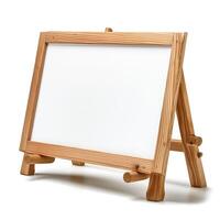 A wooden easel display designed for creativity, perfect for artists and educators to showcase their work. photo