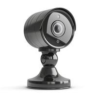 A sleek, modern security camera designed for home surveillance. photo