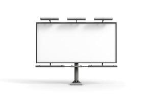 A blank outdoor billboard with adjustable lights, ideal for advertising large campaigns. photo
