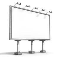 An empty billboard waiting for advertisement, showcasing a clean, modern design with bright lighting. photo