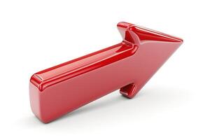 A vibrant red 3D arrow pointing left, symbolizing direction and focus. photo