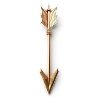 A sleek, golden arrow with intricate feather details, symbolizing precision and direction. photo