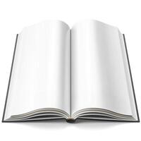 An open blank book with pristine pages, inviting creativity and inspiration. photo