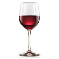 Elegant glass of red wine showcasing deep ruby color with a shimmering surface. photo