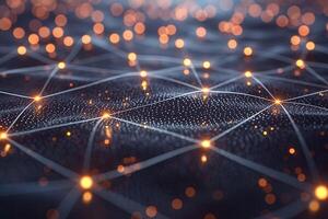 A captivating abstract design featuring glowing dots and interconnected lines, creating a sense of depth and technology. photo