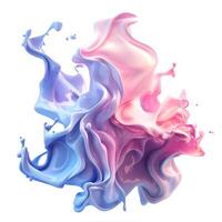 A vibrant abstract swirl of pink and blue paint, creating a fluid and dynamic sculpture-like formation. photo