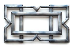 Stylish and modern metallic picture frame with an intricate geometric design. photo