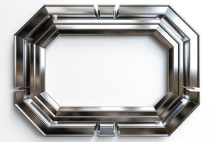A stunning metallic picture frame with a unique geometric design, perfect for showcasing artwork or photographs. photo
