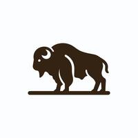 a bison is standing on a white background vector