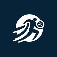 a man running with a ball logo vector