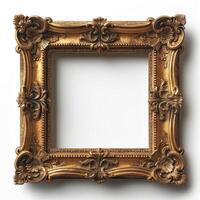 Ornate vintage gold frame with intricate designs, perfect for showcasing art or photography. photo