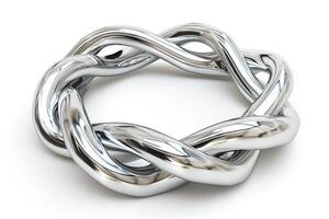 A stunning intricately designed silver ring with a twisted motif, showcasing elegance and modern craftsmanship. photo