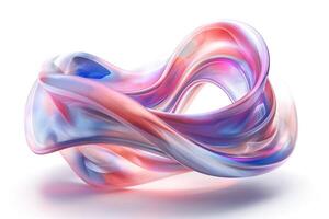A fluid, abstract composition with swirls of pink, blue, and white, evoking a sense of movement and serenity. photo