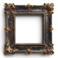 Ornate vintage picture frame in baroque style, adding elegance and sophistication to any wall. photo