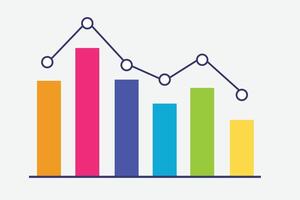 Colorful bar graph vector