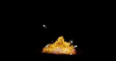 Realistic Action Movie Explosion with Fire and Ash, Chroma Key video