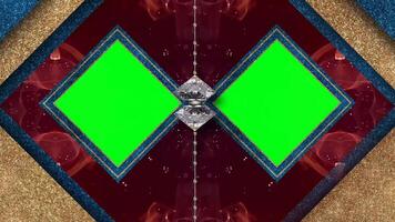Two Diamond shaped Window Frames with Chroma Key Green Screen, Editable Frame video