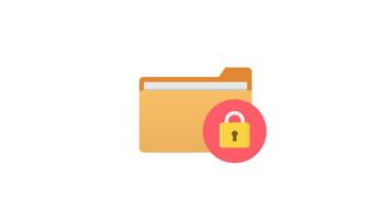 Folder icon with a padlock, symbolizing secure file protection. Suitable for data security concepts in web design and cybersecurity articles. video
