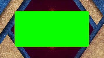Blue and Gold Pattern Frame with Chroma Key Green Screen, Ultra High Quality, Editable Overlay video