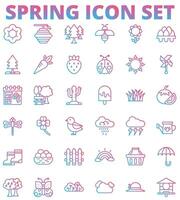 Colorful spring icons in various designs vector