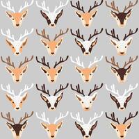 Pattern of cute deer heads vector