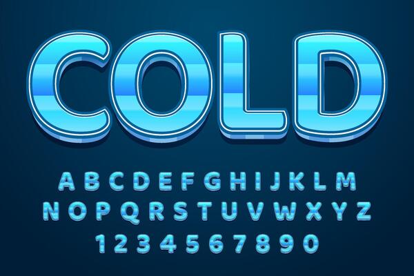 decorative editable cold text effect vector design