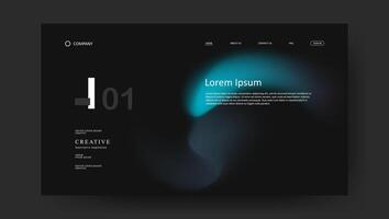 landing page with futuristic gradient dark design vector