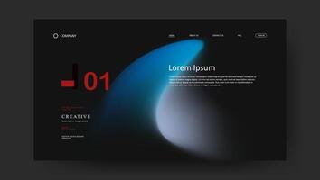 landing page with modern fluid gradient design vector