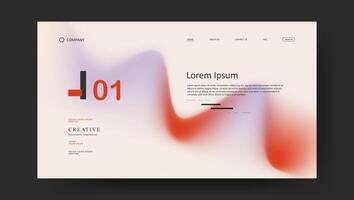 landing page with trendy fluid gradient background design vector