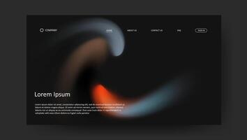 landing page with gradient design backgroud vector