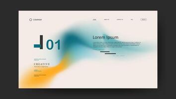 landing page with retro gradient background design vector