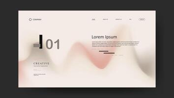 landing page web with gradient background design vector