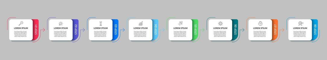 Infographic design business template with icons and 8 eight options or steps.. vector