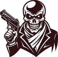 a skull with a gun vector