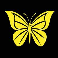 a yellow butterfly on a black background vector